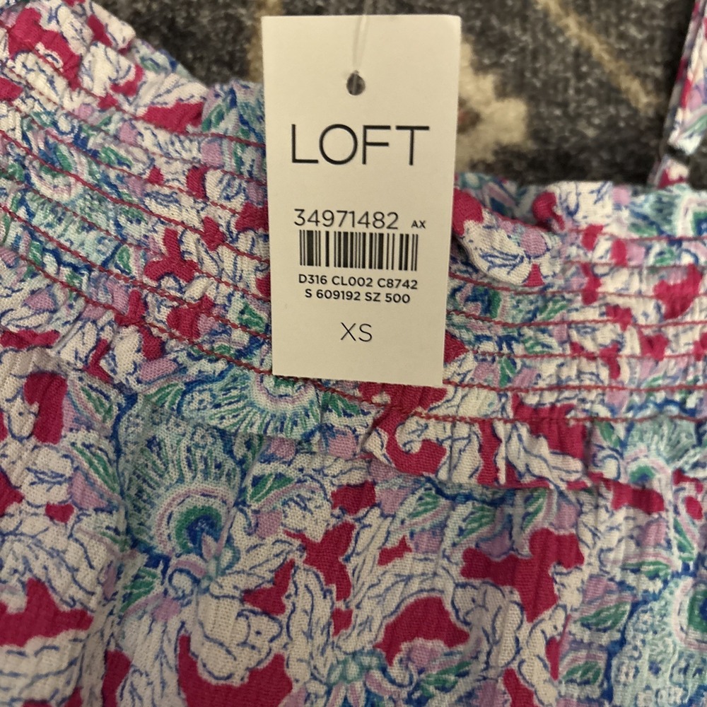 Loft Size Small Bloom Smocked Strappy Jumpsuit Wide Leg Adjustable Straps - Picture 3 of 8